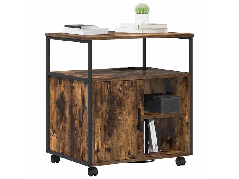 Commode chambre, cabinet avec station de charge 61 x 46 x 67 cm chêne fumé  - Conforama C