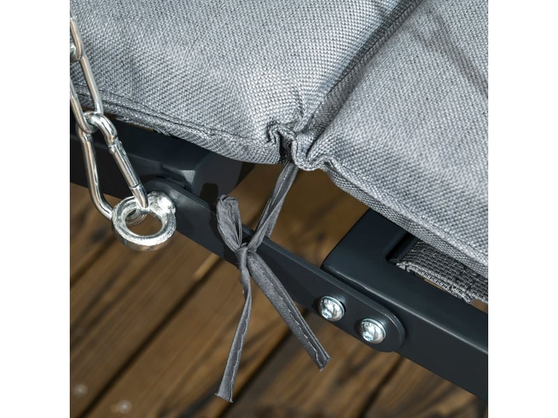 Fauteuil de jardin 110x150x170, balancelle fauteuil d'extérieur, toit réglable, coussin inclus, acier robuste, gris foncé - Conforama C