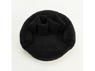 Fauteuil fixe <strong>DESMIU</strong> <strong></strong> Velours côtelé noir vendu A l'unité