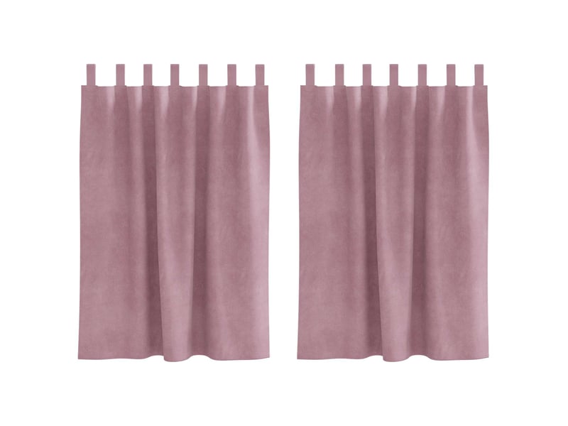  Lot de 2 rideaux, rideaux de fenêtre rose foncé 140 x 140 cm velours cf44105  - Conforama A
