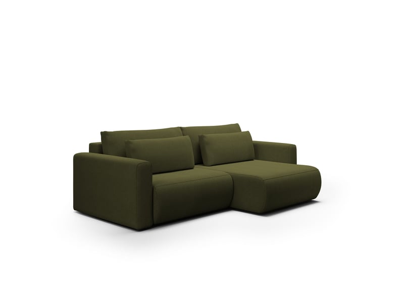  Canapé d'angle convertible 5 places welly vert olive  - Conforama A