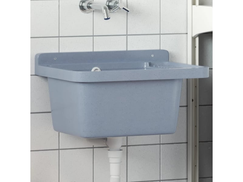  Lavabo pour montage murale gris 50x35x24 cm résine cf65683  - Conforama B