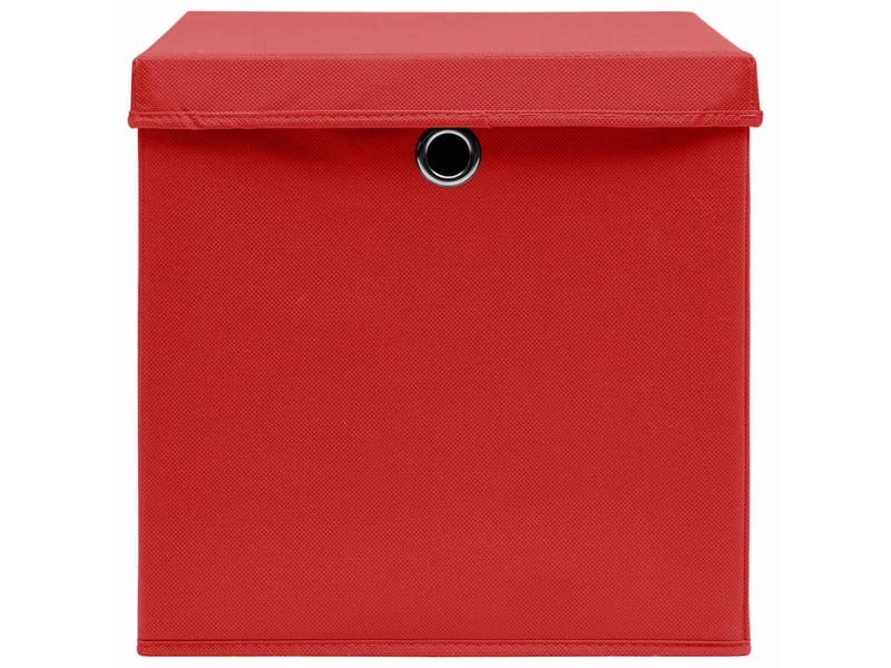  Boîtes de rangement et couvercles 4 pcs rouge 32x32x32 cm tissu  - Conforama D