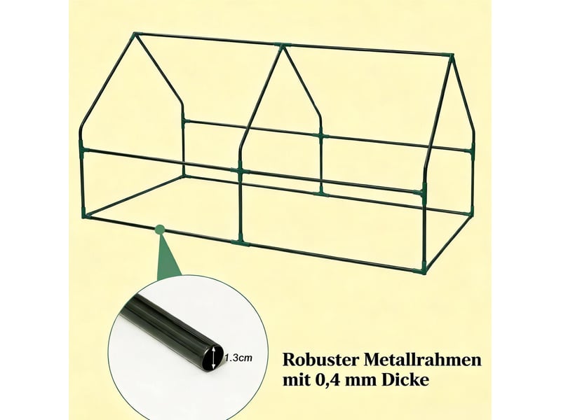  Mini-serre 180x90x90 cm structure en métal verte  - Conforama D