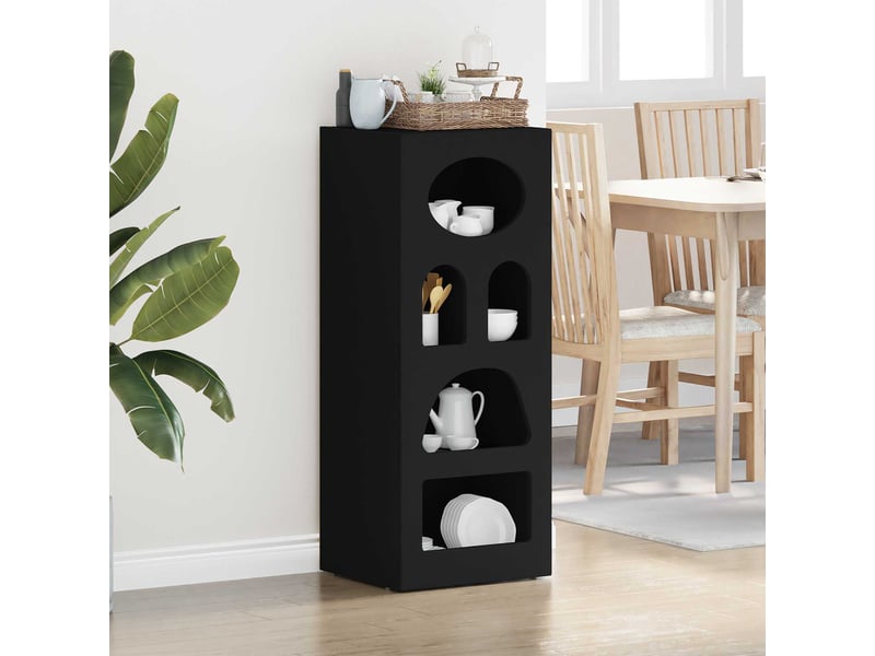  Buffet - bahut - meuble de rangement elst noir 40 x 35 x 100,5 cm bois d'ingénierie  - Conforama B