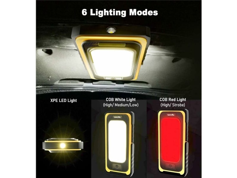 Lampe travail led rechargeable, lampe torche baladeuse cob - Conforama B