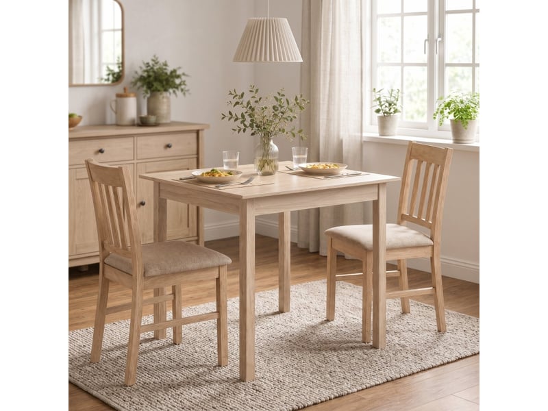 Table de salle à manger carrée 2 personnes pour cuisine en pin 75×75×76 cm bois naturel - Conforama C