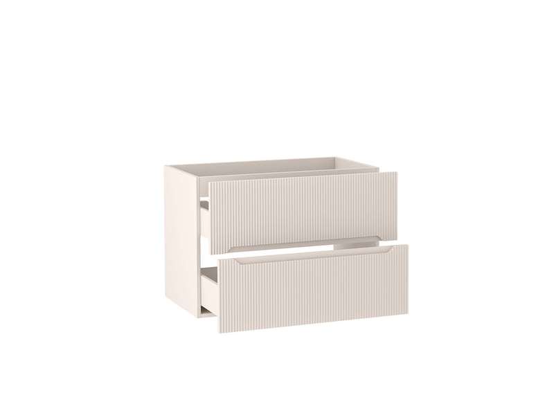  Meuble sous vasque suspendu avec étagère 2t novo l.100 cm cachemire mat  - Conforama D