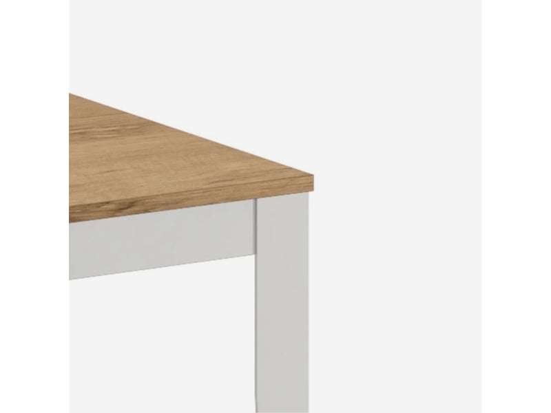  Table de salle à manger extensible avec piètement blanc 156316x90 moon - chêne  - Conforama D