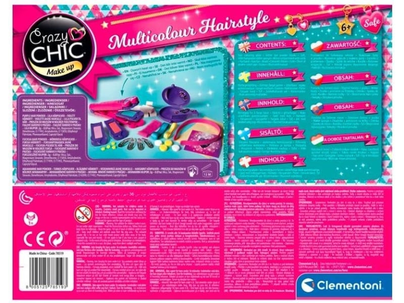  Coffret coiffure clementoni 18773 crazy chic - mèches folles 8005125187737 - Conforama D