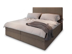 Lit avec rangement 140x200 cm MASSENO coloris beige