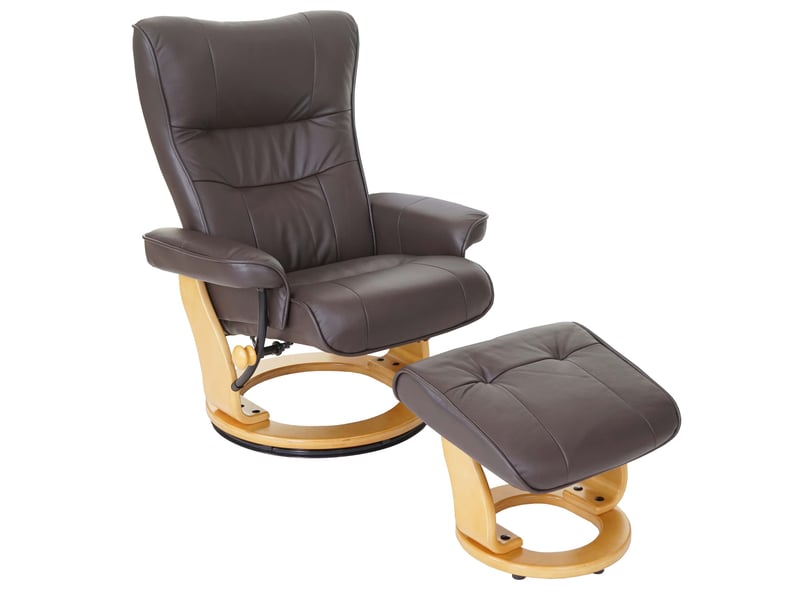  Robas lund fauteuil relax montreal, fauteuil de télévision, tabouret, cuir, charge 130kg - marron, nature  - Conforama A