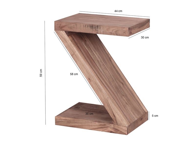  Table d'appoint z 44x30x59 cm en acacia massif - madurai  - Conforama E
