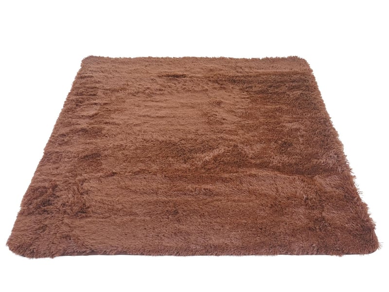  Tapis hwc-f69, shaggy, épais, poil long, tissutextile, cotonneux, doux, 200x140cm - marron foncé  - Conforama C