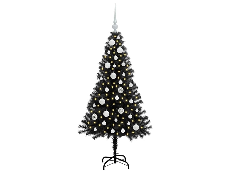  Sapin de noël, arbre de noël noir 120 cm pvc cf61538  - Conforama C