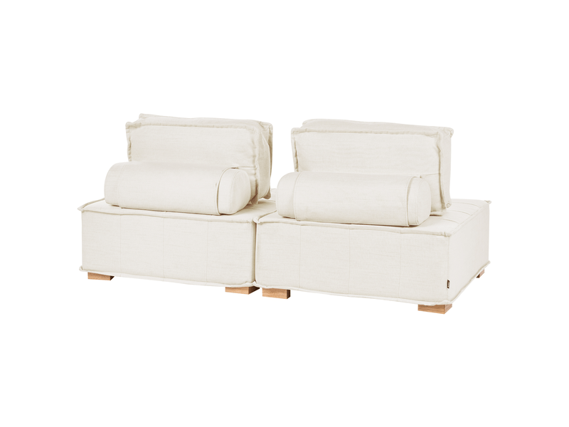 Canapé modulable 2 places tibro tissu blanc cassé - Conforama E