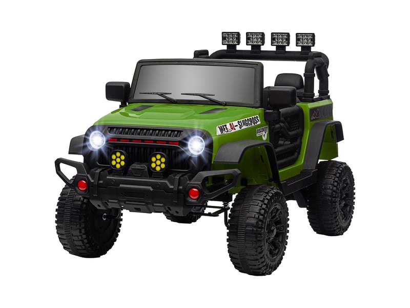  Voiture électrique pour enfants de 3 ans et plus avec batterie 12v, télécommande, phares led, klaxon et musique (verte)  - Conforama B