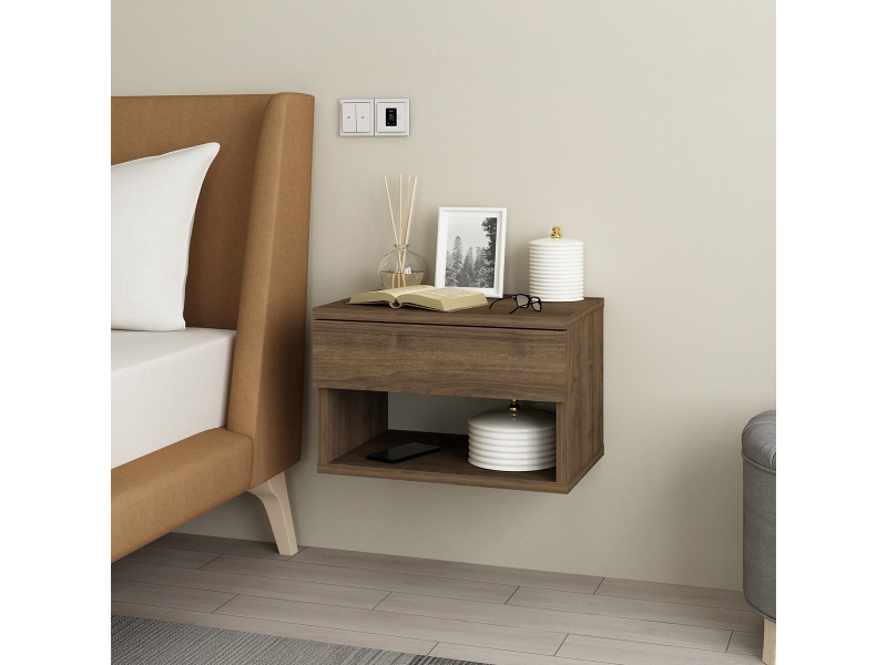 Table de chevet suspendu avec tiroir pour chambre ribes  - Conforama C