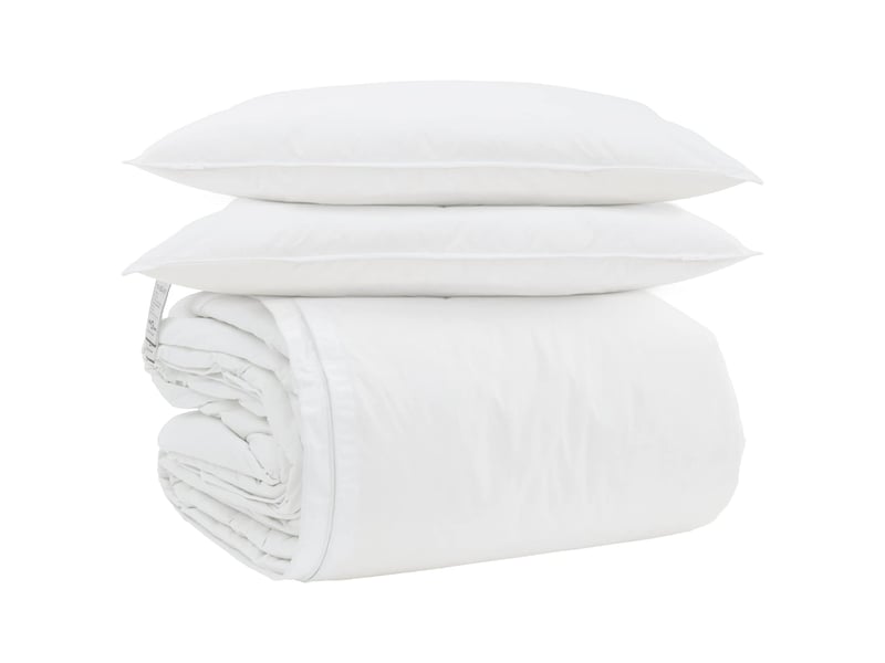  Ensemble de duvet avec oreiller 3 pièces - couette blanc plume de canard  - Conforama A