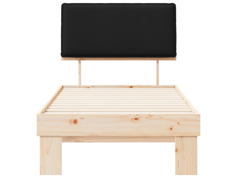 Lit simple- lit adulte - cadre de lit avec tête de lit rembourrée noir 80 x 200 cm - Conforama D