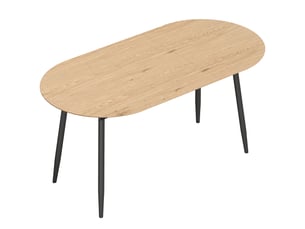 Table à manger extensible ovale 4-6 pers. Design industriel