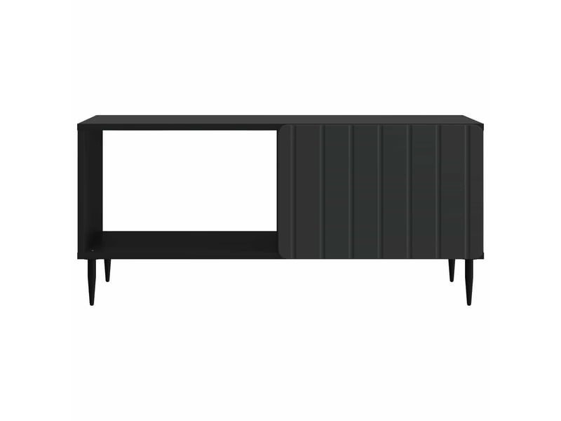  Table basse - table de salon - table à thé noir 90 x 50 x 40 cm bois d'ingénierie  - Conforama E