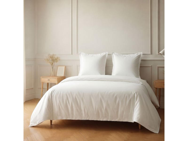 Parure housse de couette 240x220cm + 2 taies 100% coton blanc - vitalia VITALIA - Conforama B