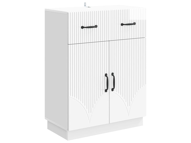  Buffet - bahut - meuble de rangement blanc brillant 66 x 34,5 x 87 cm bois d'ingénierie  - Conforama A