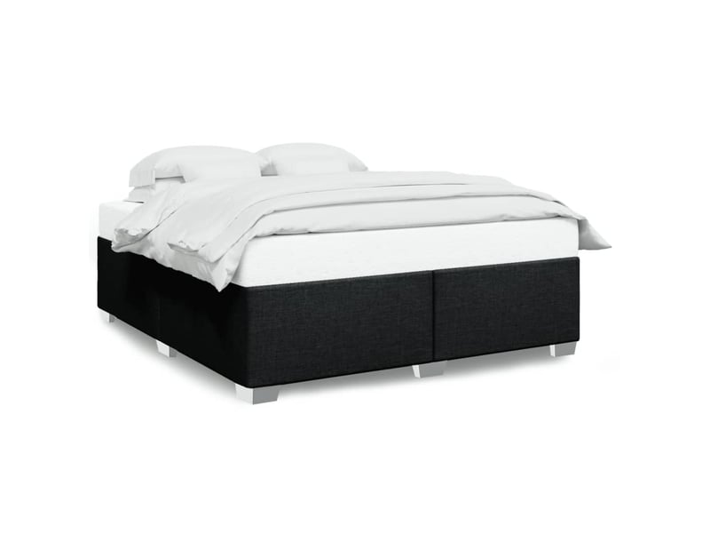  Lit double- lit adulte -  cadre de lit sans matelas noir 200x200 cm tissu  - Conforama A