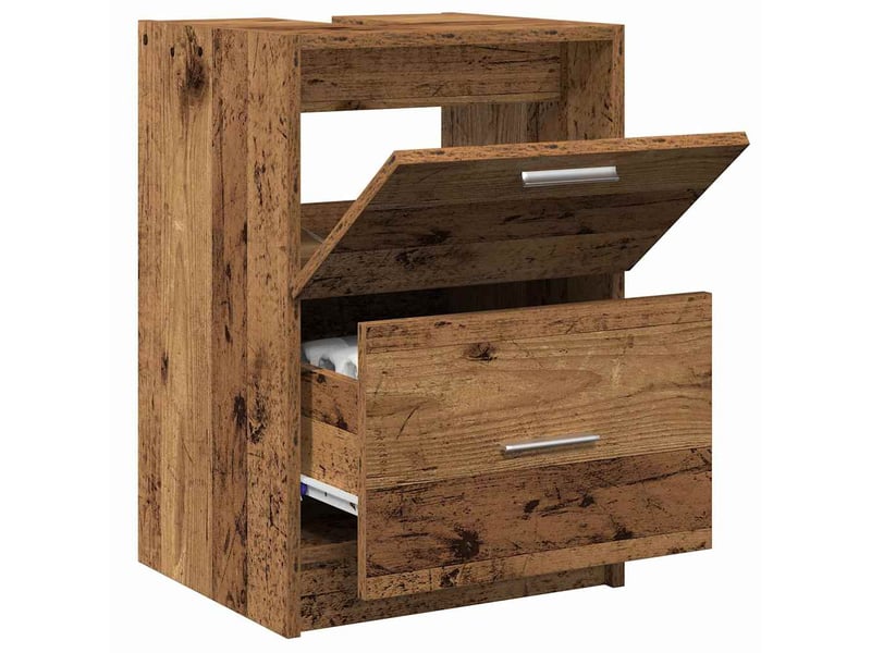Cabinet de salle de bain, armoire salle de bain bois ancien 40 x 37 x 59 cm cf65261 - Conforama C