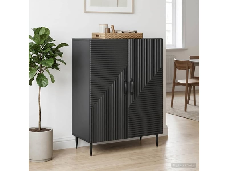 Buffet - bahut - meuble de rangement noir 66 x 34,5 x 89,5 cm bois d'ingénierie  - Conforama B