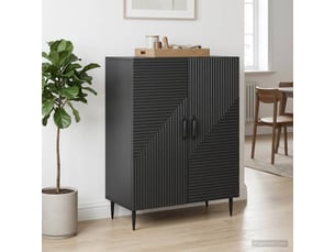 Buffet - bahut - meuble de rangement noir 66 x 34,5 x 89,5 cm bois d'ingénierie