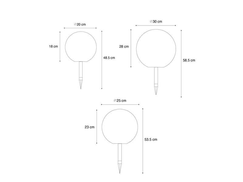  Ensemble de 3 lampadaires d'extérieur blancs avec led solaire ip44 - ludger  - Conforama D
