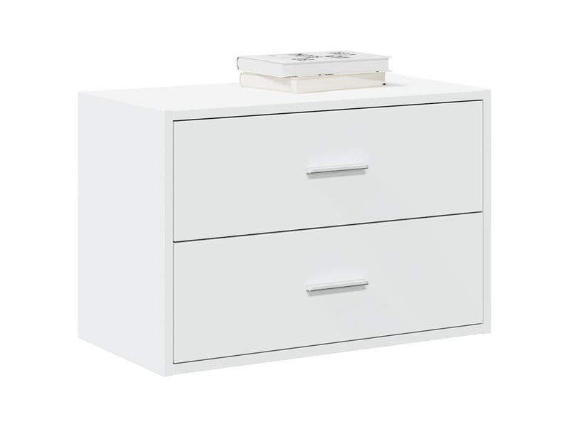  Armoire à tiroirs, commode avec 2 tiroirs blanc 60x31x40 cm bois d'ingénierie  - Conforama B