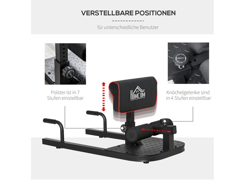  Appareil sissy squat 97x50 cm 3 en 1 réglable métal noir  - Conforama E