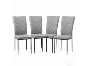 Lot de 4 chaises de salle à manger en velours gris foncé