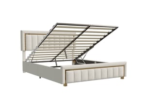 Lit coffre 160x200 cm <strong></strong>  <strong></strong> coloris blanc