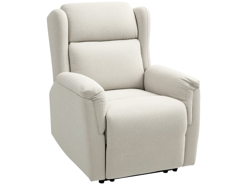  Fauteuil relax beige inclinable à 160°, fauteuil télévision avec repose-pieds, ressorts ensachés pour salon et chambre  - Conforama A