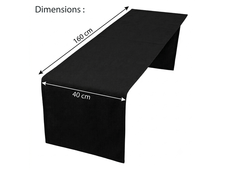 Chemin de table élégant - 40x160 cm - effet lin déperlant et imperméable - gris foncé - Conforama E