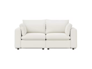 Canapé modulable moderne gris, design contemporain, sofa chambre minimaliste, 2 places