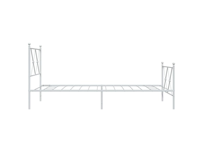  Lit simple- lit adulte -  cadre de lit métal sans matelas avec pied de lit blanc 90x200cm  - Conforama D