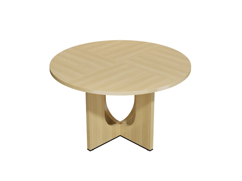 Table à manger ronde 120 cm - 4 à 6 personnes - style scandinave - chêne -| sans chaise  - Conforama W