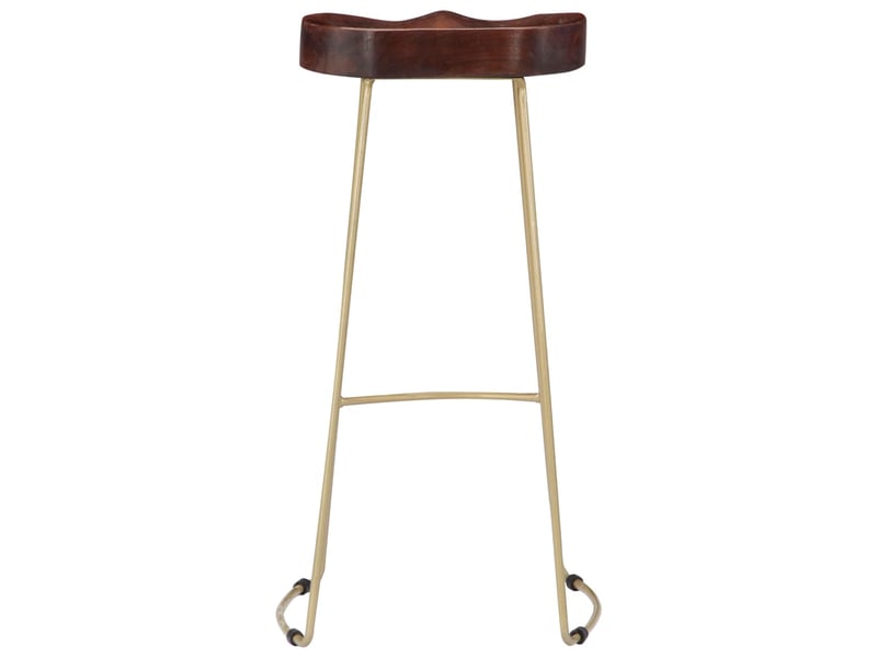  Lot de 2 tabouret de bar gavin | chaise de bar bois de manguier massif shl4024  - Conforama C