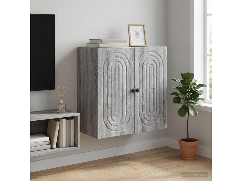  Armoire murale salon, meuble de rangement sonoma gris 59x31x60cm bois d'ingénierie shl1837  - Conforama B