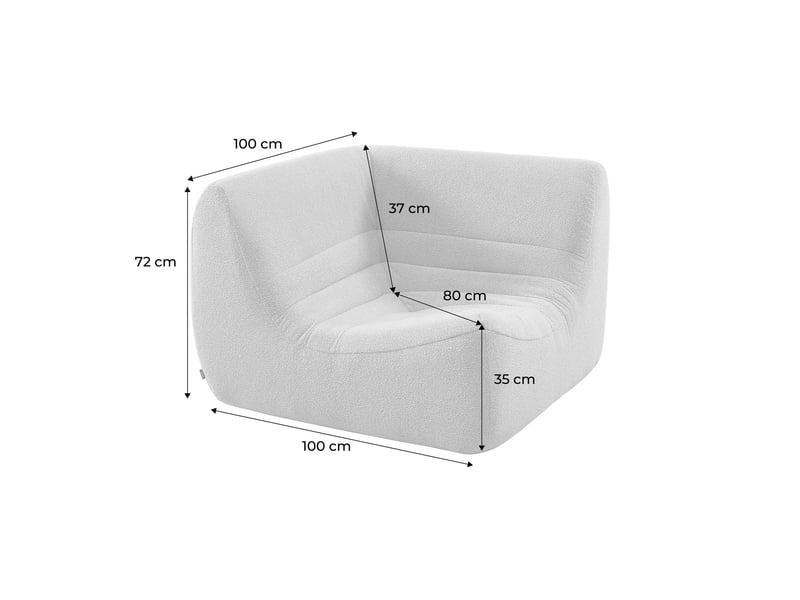 Chauffeuse d'angle bouclette texturée 1 place terracotta - sokol  - Conforama D