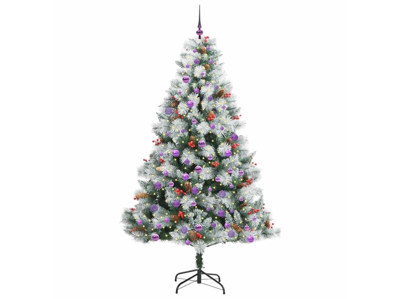 Sapin de noël artificiel, arbre de noël vert et blanc 210 cm shl6908 - Conforama C