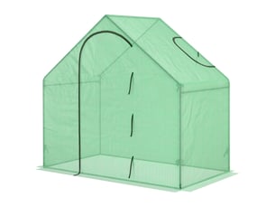 Serre jardin pebalcon, bâche renforcée, acier, porte zippée enroulable, légumesplantes, int.ext., 180x100x168 cm, vert.