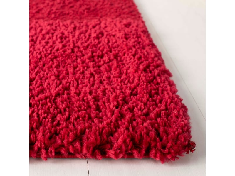  Tapis shag en polypropylène rouge, 201 x 201 cm  - Conforama C