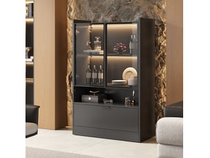 Vitrine coloris noir TCQPZ - 80 cmx120 cm