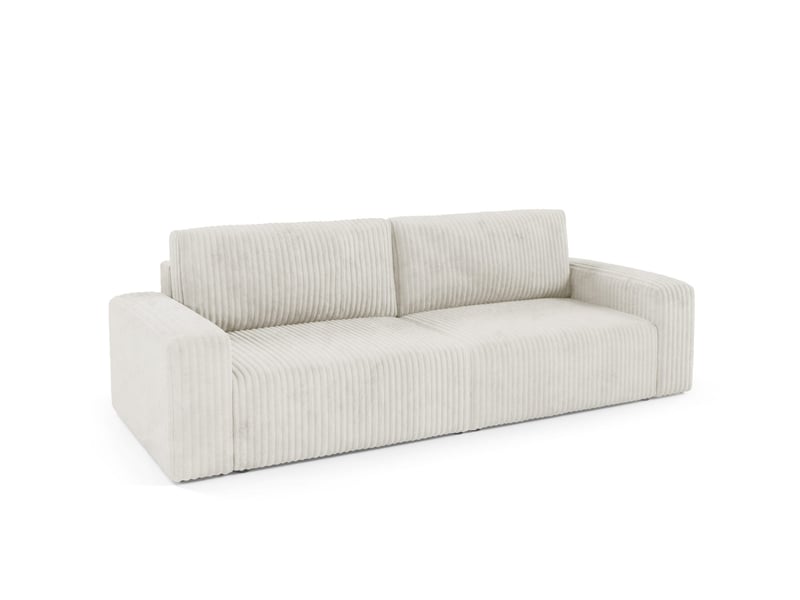 Canapé convertible 4 places en velours côtelé fano beige - Conforama B